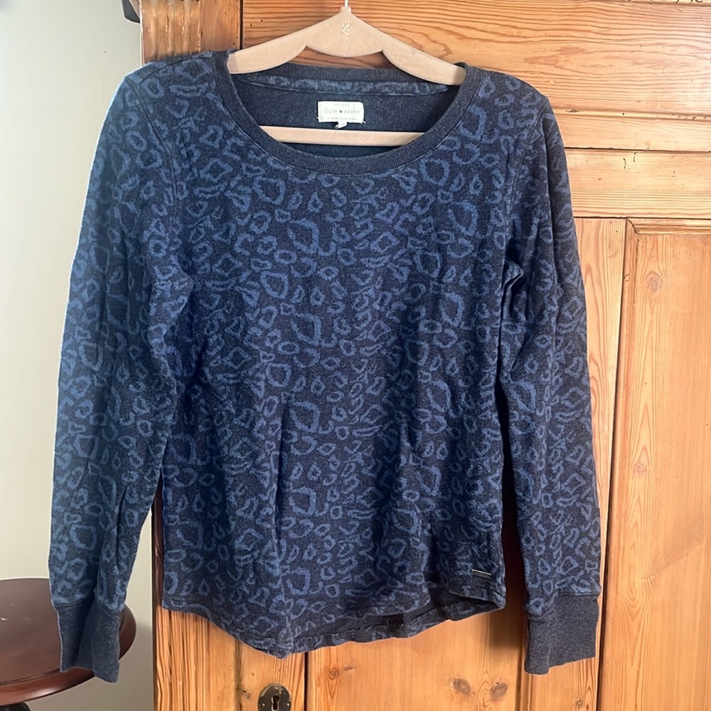 Lucky Brand Animal Print Thermal Top